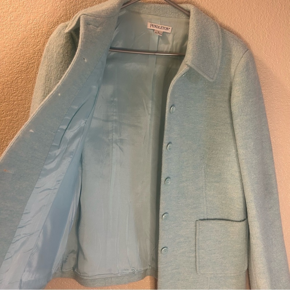Pendleton Merino Wool Button Down Coat Tiffany Bl… - image 5